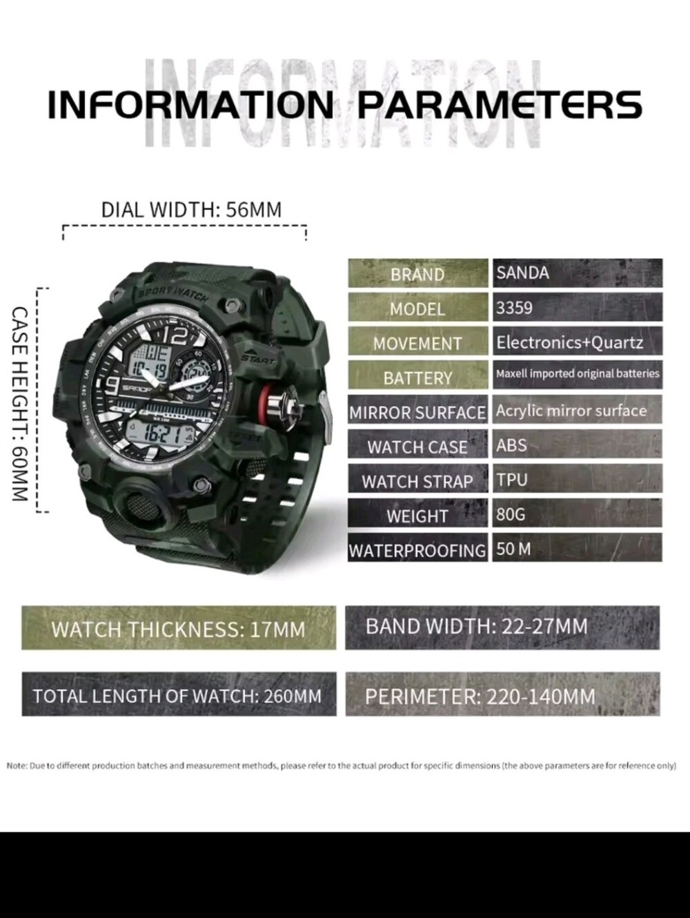 Men's Digital Camouflage Military Style Sports Watch. Waterproof 50M, Resin Case - Picture 5 of 11